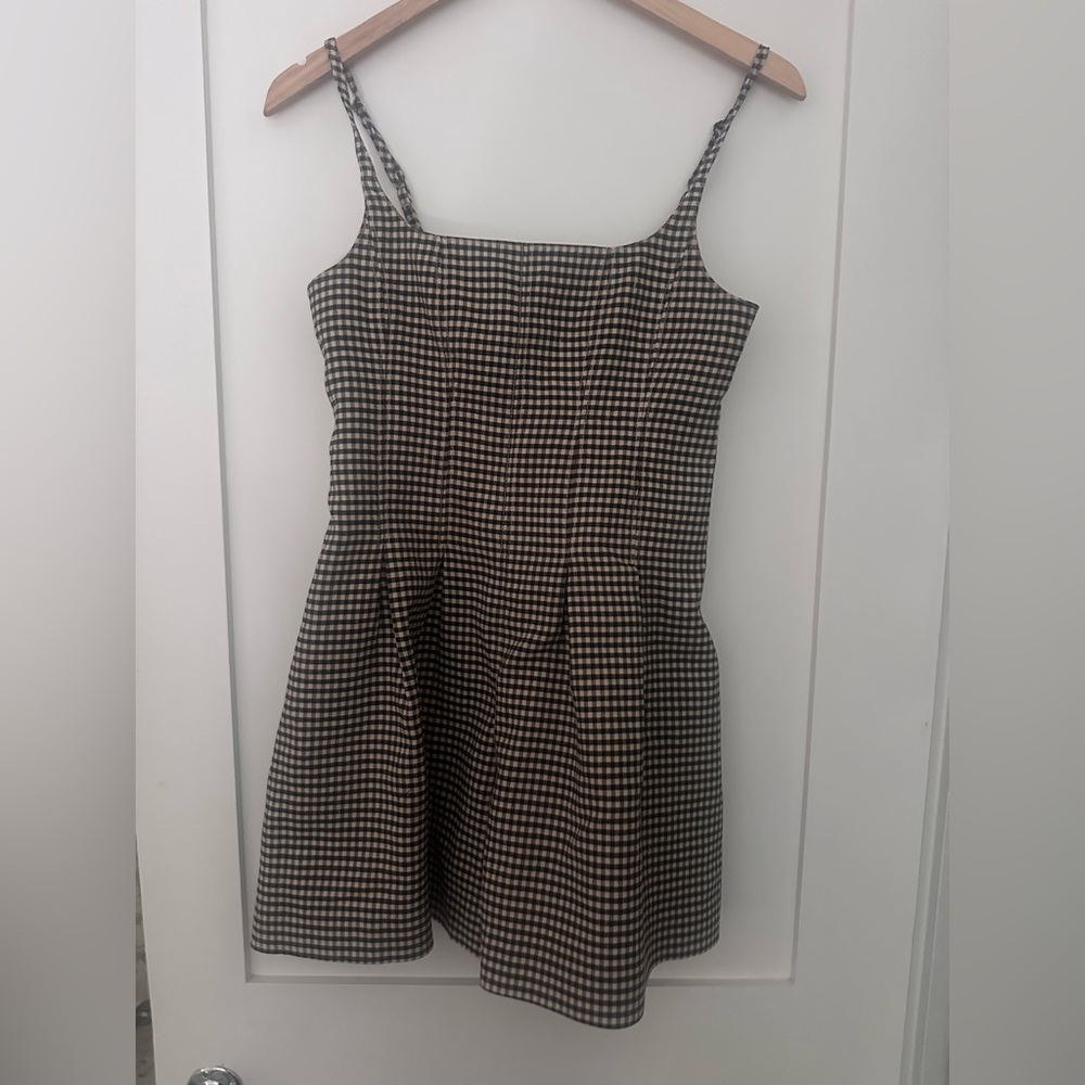 Rebecca Taylor Black and White Gingham Mini Romper